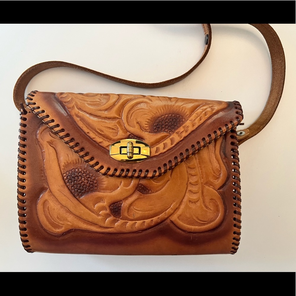 Vintage Mexican hand tooled bag